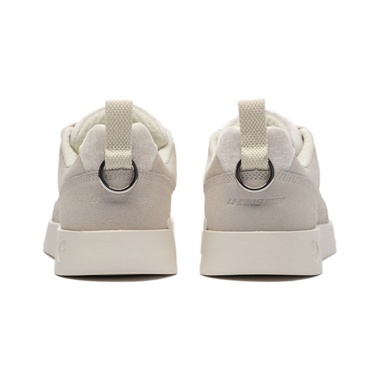 Li-Ning 1990 Wind Chime Retro Color Block Non-Slip Wear-Resistant Low-Top Skate Shoes Women sneaker Pearl-White ALFS178-2