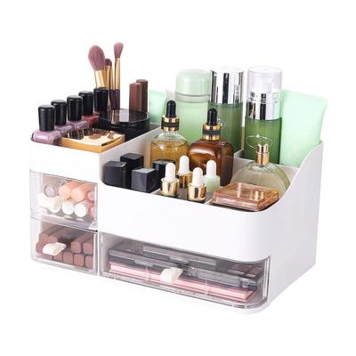 Boîte de rangement pour cosmétiques, compartiments, organisateur de maquillage avec tiroir transparent, organisateur de maquillage, tiroir transparent pour salle de bain
