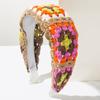 Knitted Hairband with Flower-shaped Hollowed-out Design, Hair Ribbon Hairband for Women, Versatile and Handmade, Sweet and Charming.