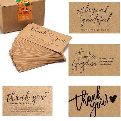 50Pcs Kraft Thank You Cards Small Business Supplies for Boutique Shops Thank You For Shopping Cards