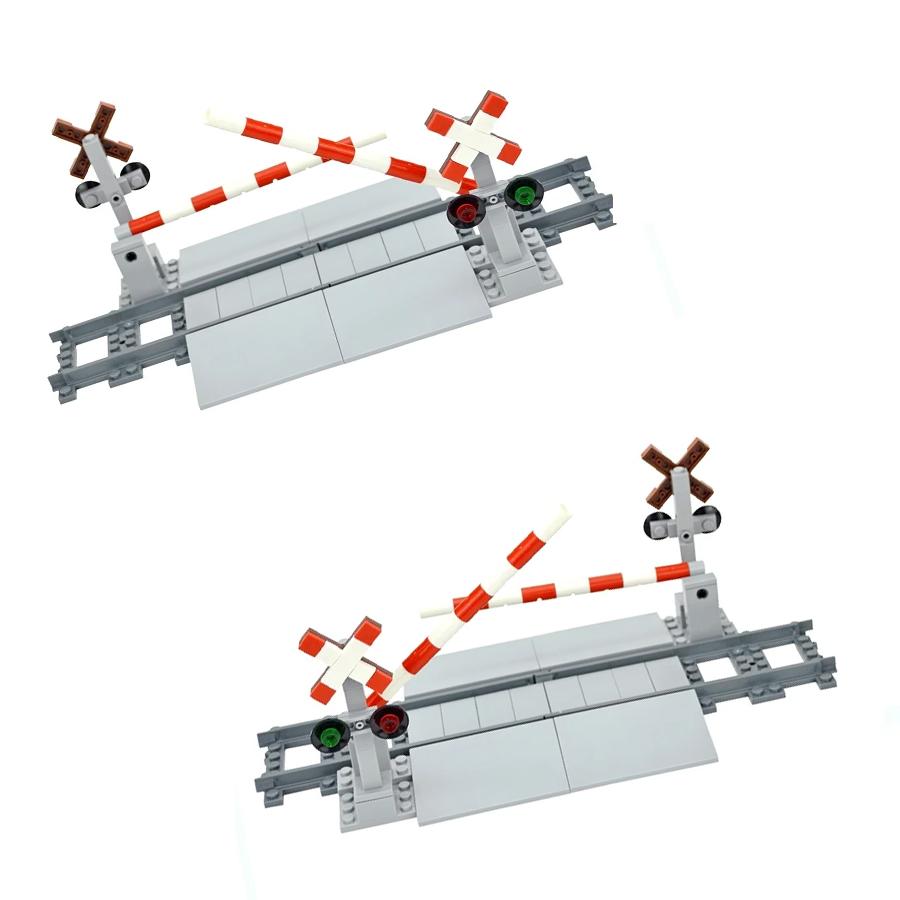 DlY Train Station Building Blocks Rail Crossing Railway Buffer Educational City Express Children Birthday Toys Compatible Brand