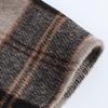 2025 Spring Women's Casual Color Block Plaid High Neck Cape Coat