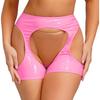 Womens Wet Look Hot Pants Open Crotch Thigh Cutouts Bodycon Boxer Shorts Patent Leather Design for Pole Dance