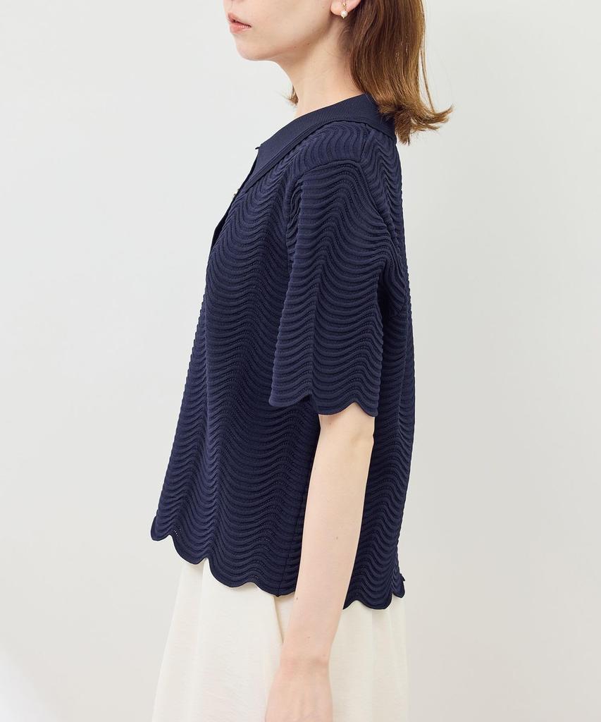 ROPE PICNIC Knit Pullover with Ripple Natural Women's Collar, GDM45030, (16)