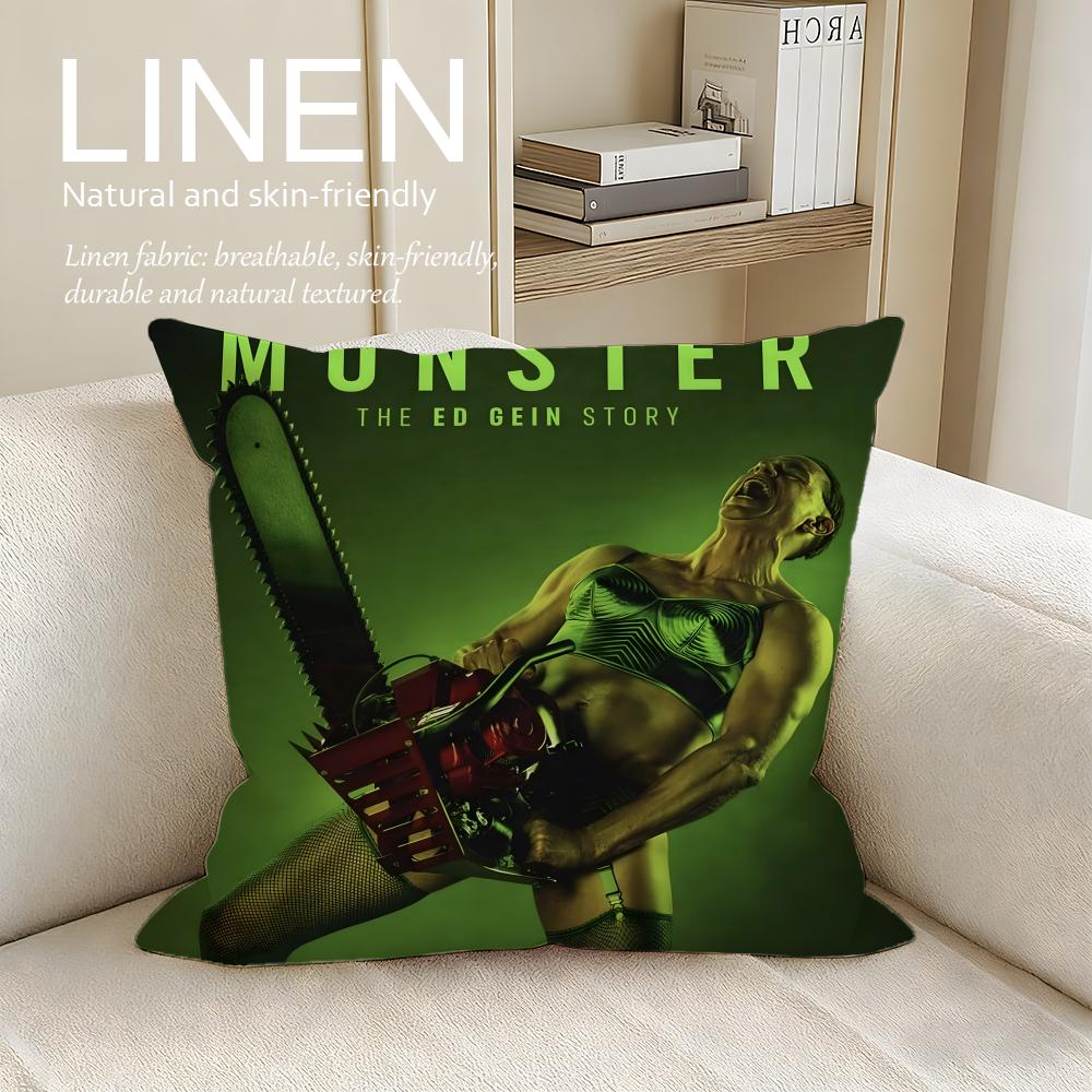 

Monster The Ed Gein Story Cushion Cover Pillowcase Set Pcs x x Breathable Washable Sofa Cushion Cover 30X30cm