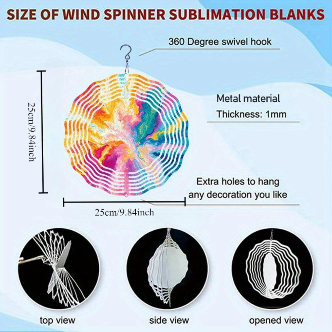 

Металлическая ветряная мельница ручной работы - Элегантный ажурный дизайн с яркими узорами тай-дай, 3D звенящий садовый декор для открытых пространств 01A