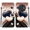 Handmade PU Leather Flip Case for Tecno Spark 30C (4G) Anti-Slip Shockproof Cover with Wrist Strap & Heart/Rose Cat Designs