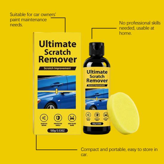 Car Scratch Remover for Fine Scratches, Paint Surface Repair Agent with Sponge, Scratch Removal Kit for Car Motorcycle Paint Care