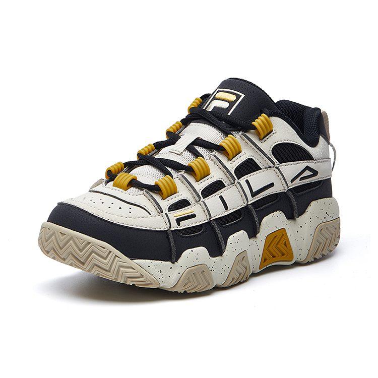 FILA Low top Vintage Basketball Shoes Men's White Black Yellow F12M041202FOB