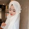 Gauze Head Wraps Long Islamic Headscarf Elegant Plain Hijab