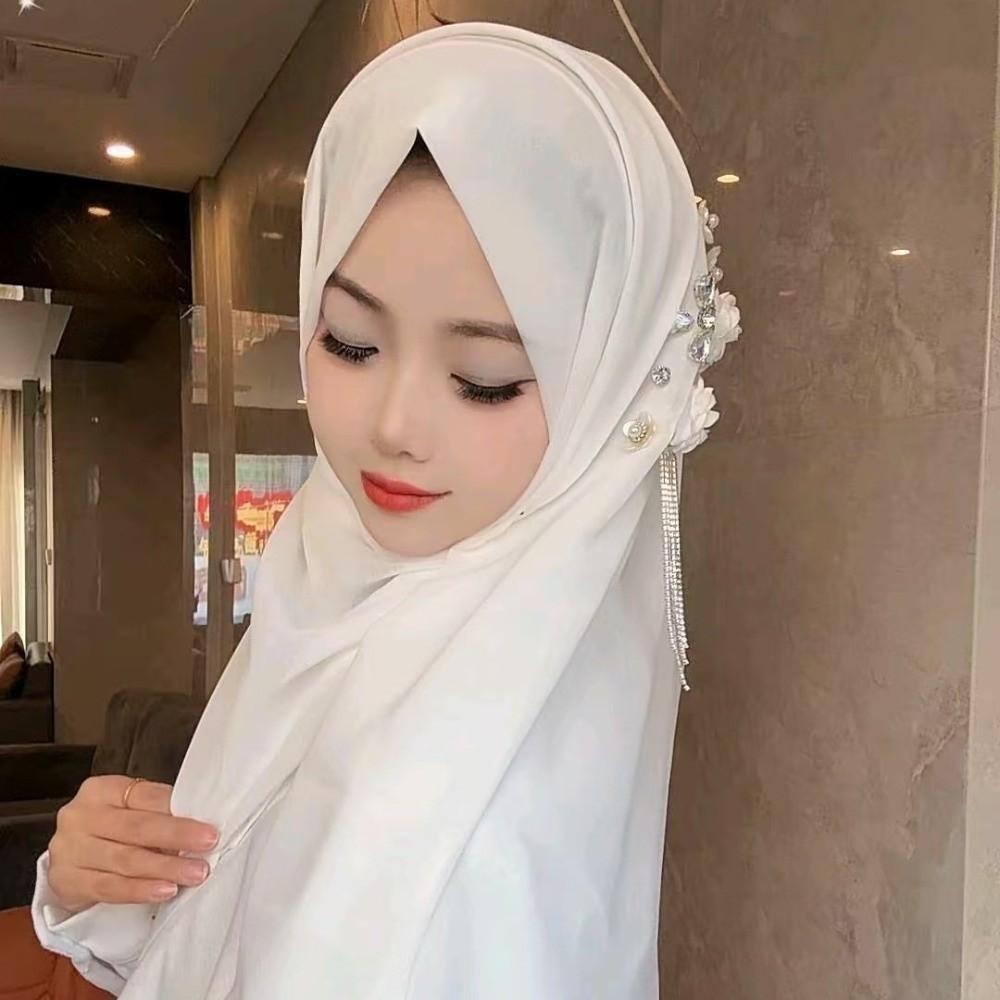 Gauze Head Wraps Long Islamic Headscarf Elegant Plain Hijab