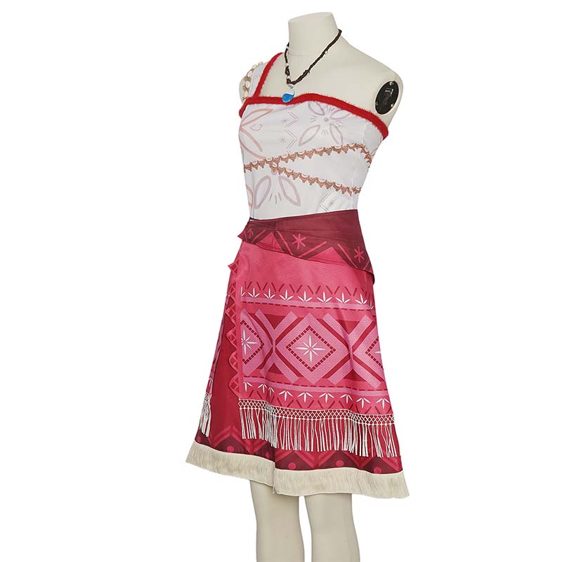 Moanaa Cosplay Costume Women Adventure Outfit Skirt Set Princess Dress Up With Necklace For Halloween Carnival Party