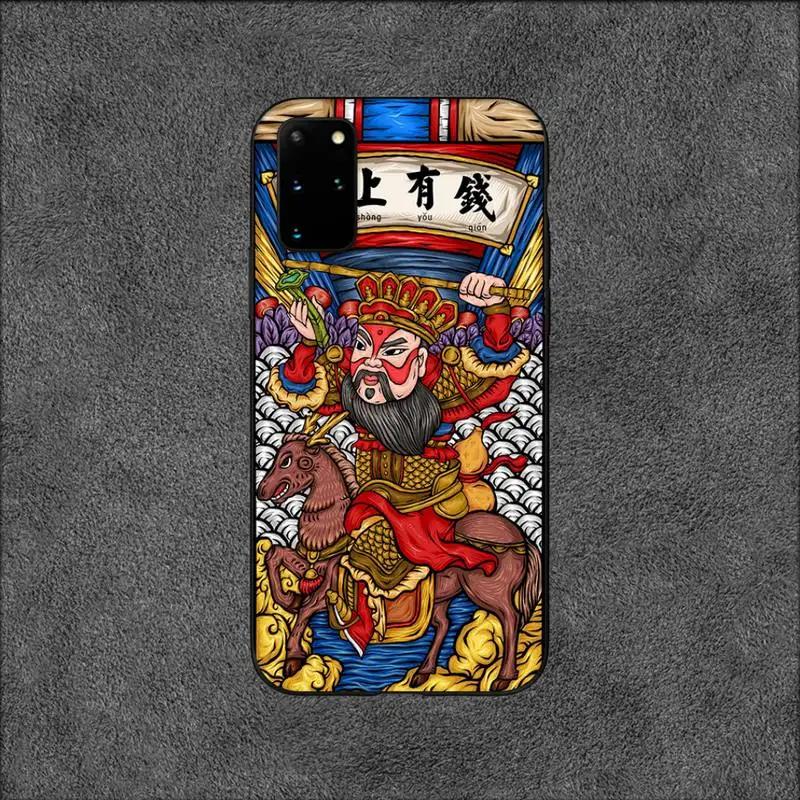 Elements of Chinese Style Lucky Money Cat Phone Case For Samsung Galaxy S10 S20 S21 Note10 20Plus Ultra Shell