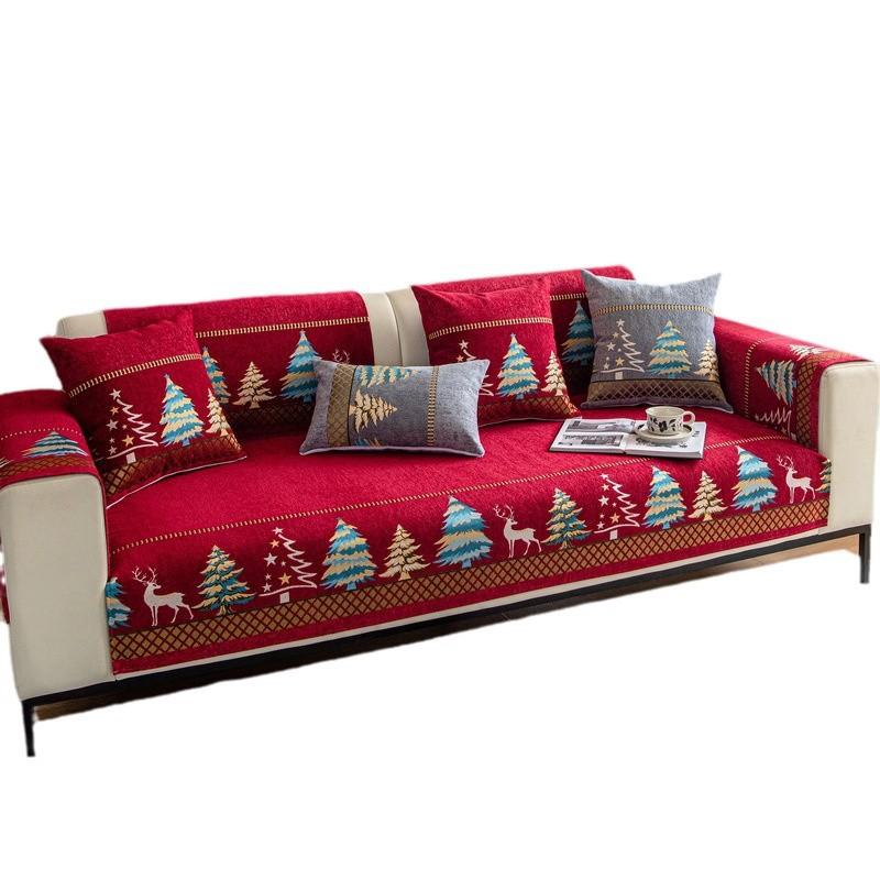 Nordic High-Grade Sofa Cushion Four-Season Universal Fabric Living Room Simple Modern Winter Leather Seat Cushion Cover Full Cover Towel