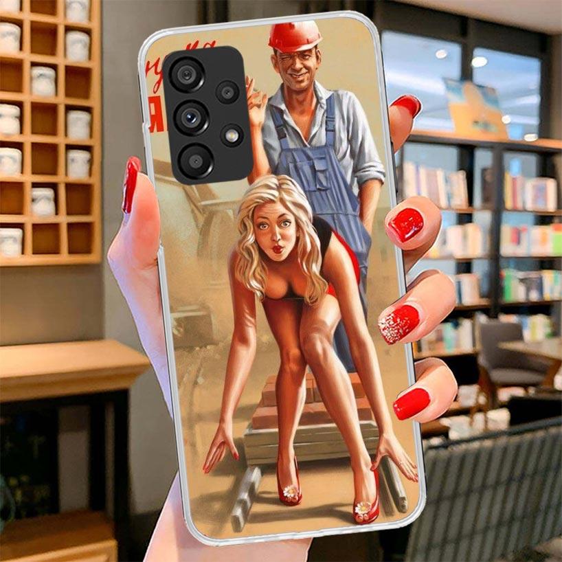 Sexy Pin Up Girl Vintege Phone Case For Samsung Galaxy A17 A37 A57 A16 A26 A36 A56 A15 A25 A35 A55 A14 A24 A34 A54 A13 A23 A33 A