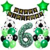 Football Number Balloon Set 0-9 Pentagram Balloons Happy Birthday Banner for Football Themed Birthday Party Decoration