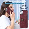 Cards Pocket Wallet Phone Case for iPhone 16 Pro Max 15 Plus 13 12 11 Pro 14 SE 2022 Leather Ring Holder Kickstand Back Cover