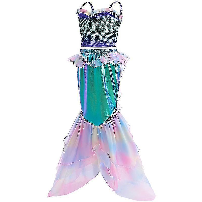 The Little Mermaid Movie Girls Cosplay Catch Fishtail Swim Two-piece
