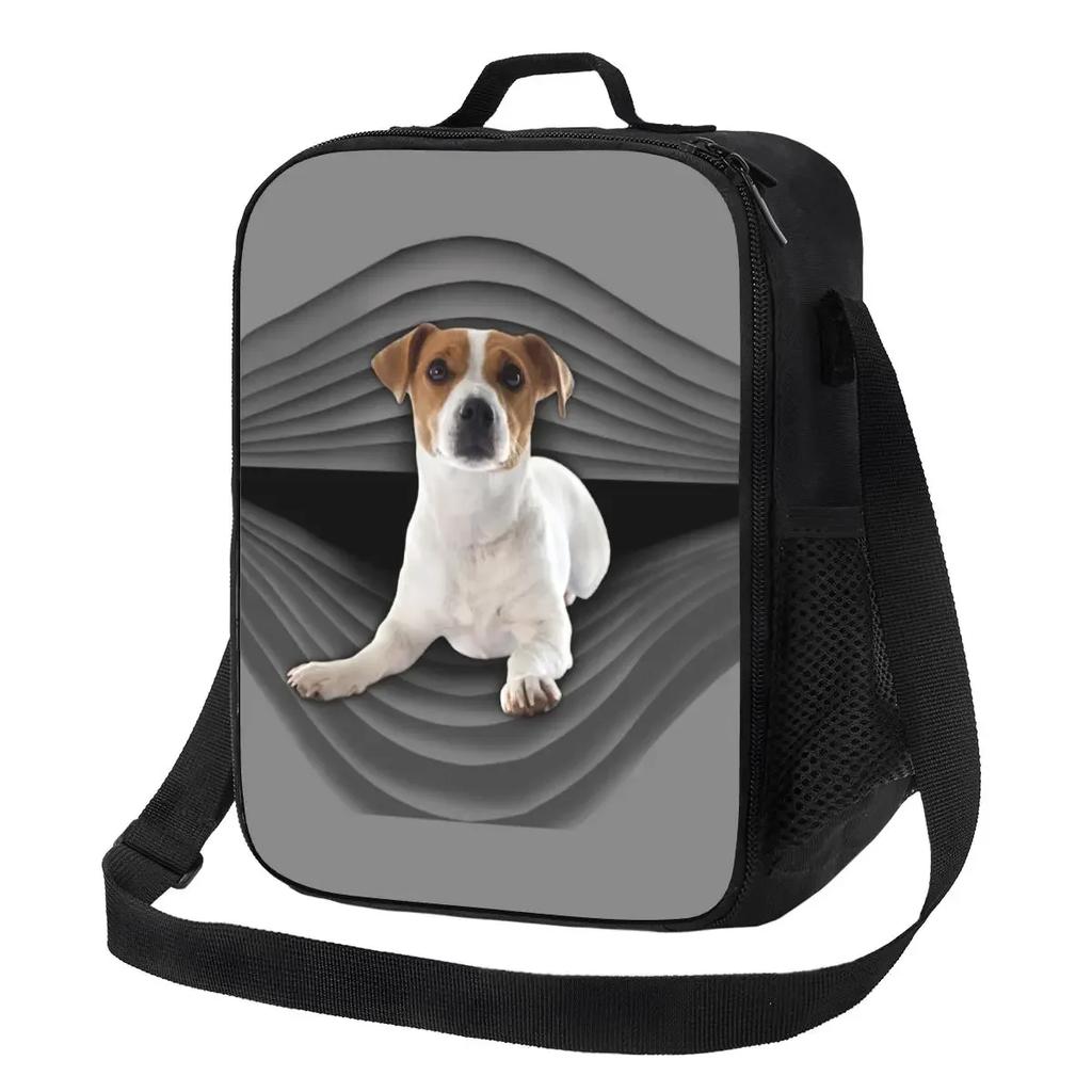 Jack Russell Terrier Dog With Pencil Portable Lunch Box Leakproof Animal Thermal Cooler Food Insulated Lunch Bag School Student