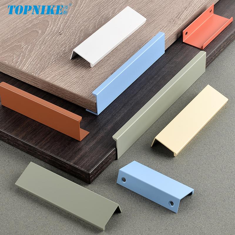 Invisible Kitchen Door Handles EdgePull Handle Closet Door Drawer Colorful Pulls For Furniture Morandi Green Blue Orange