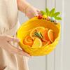 Cream-Style Fruit Serving Plate Reusable Ceramic Fruit Bowl Ceramic Fruit Plate  Desktop Decoration