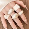 Bunter feuchtigkeitsspendender i-Harz geometrischer quadratischer Ring - Retro-Stil Zeigefinger Schmuck für Damen.