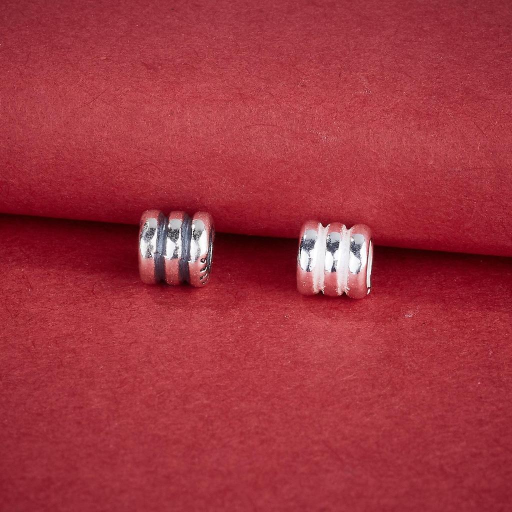S925 Sterling Silver Striped Spacer Barrel Beads for DIY Beading, Crystal Bracelet, Rope Bracelet, Necklace Accessories.