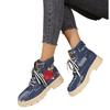 Denim Platform Martin Boots Winter Color Matching British Style Women 2025 Printing Tooling Boots