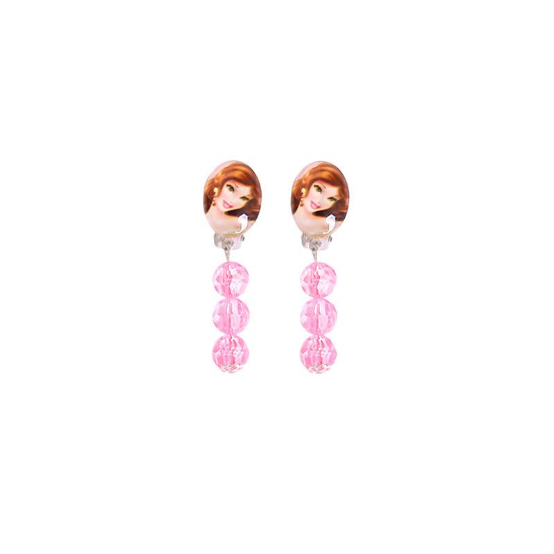 Princess Series Children's Small Earrings Earrings Clip Frozen Princess No Pierced Ears False Earrings Cartoon Earrings