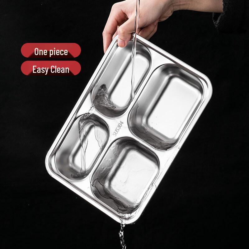 ZISIZ Thickened 304 Stainless Steel Square Dinner Plate