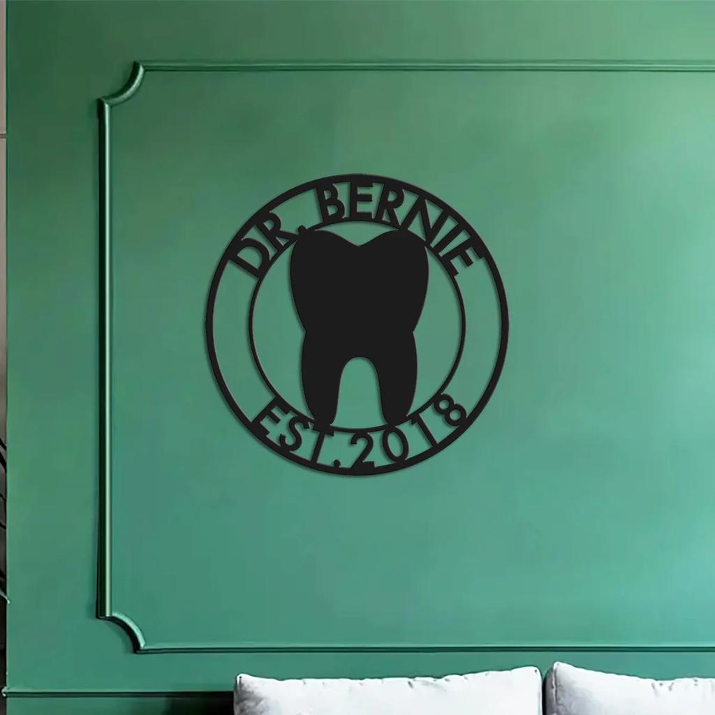Dental Office Metal Wall Art, Dentist Gift Sign, Metal Tooth Decor, Orthodontist Waiting Room Decor, Custom Clinic Sign