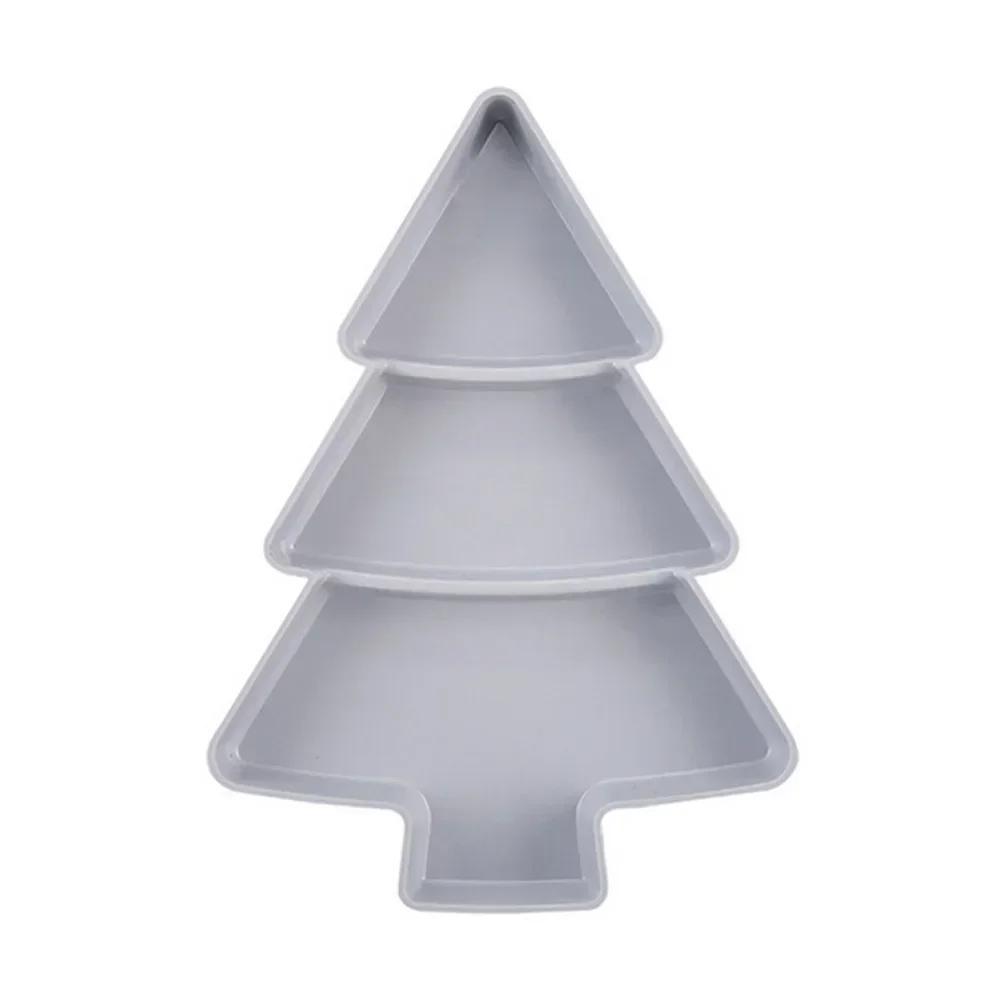 

Creative Christmas Tree Plastic Candy Fruit Plate Snack Melon Seed Dried Box Dishes Home Decoration Specialty Plates Accessories серый