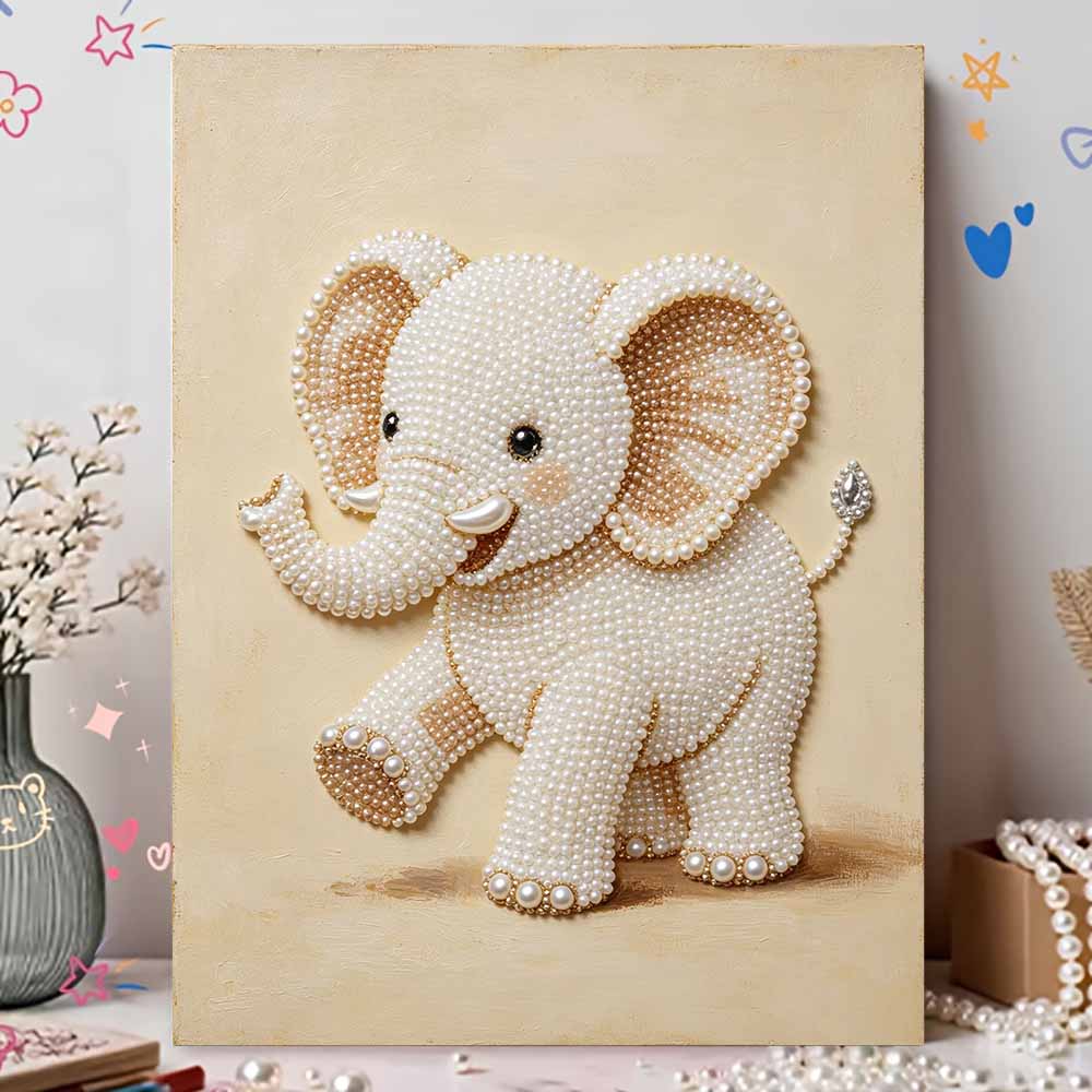 Pearl DIY Art Painting Cute Elephant Handcrafted Picture Indoor Wall Ornament Relaxing Leisure Hobby Exquisite Home Decoration Gift