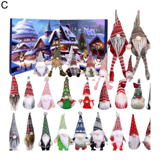 2025 Christmas Gnome Advent Calendar 24 Day Countdown to Christmas Ornament with Collectible Dwarf Dolls for Boys Girls And Adults