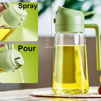 2in1 Oil Sprayer Plastic Bottle for Cooking Anti-leakage Olive Oil Storage Bottle for BBQ Air Fryer Steak Salad Kitchen Supplies