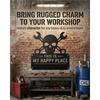 Funny Garage Metal Sign “This Is My Happy Place Don’t Mess It Up” Skull  Crossed Wrenches Wall Decor, Black Metal Sign for Garage, Man Cave, Workshop,