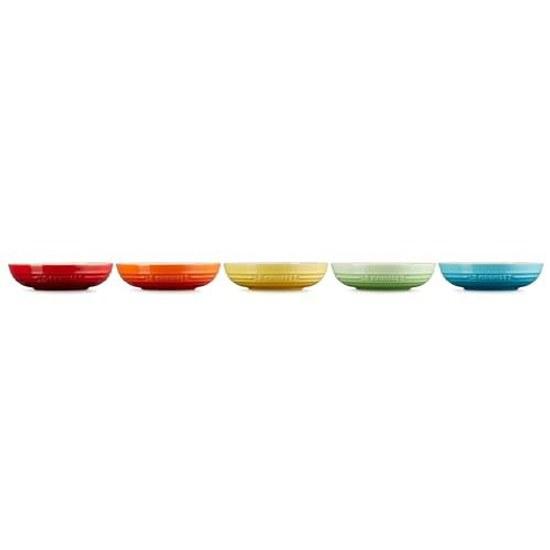 Piatto Fondo Tondo Le Creuset 20 cm Arcobaleno Resistente al Calore Freddo Compatibile Microonde Forno Set 5 Piatto Pasta Curry Gratin Prodotto Ufficiale Giappone