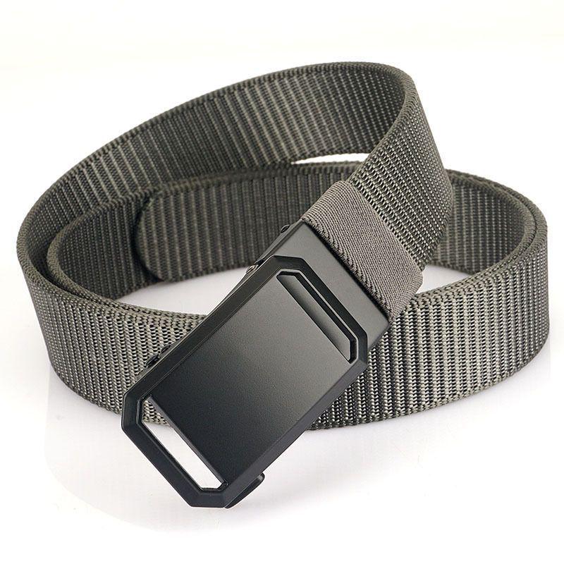 Ceinture Tactique en Toile à Boucle Automatique pour Homme - Nylon Imitation, Loisirs de Plein Air, Style Militaire