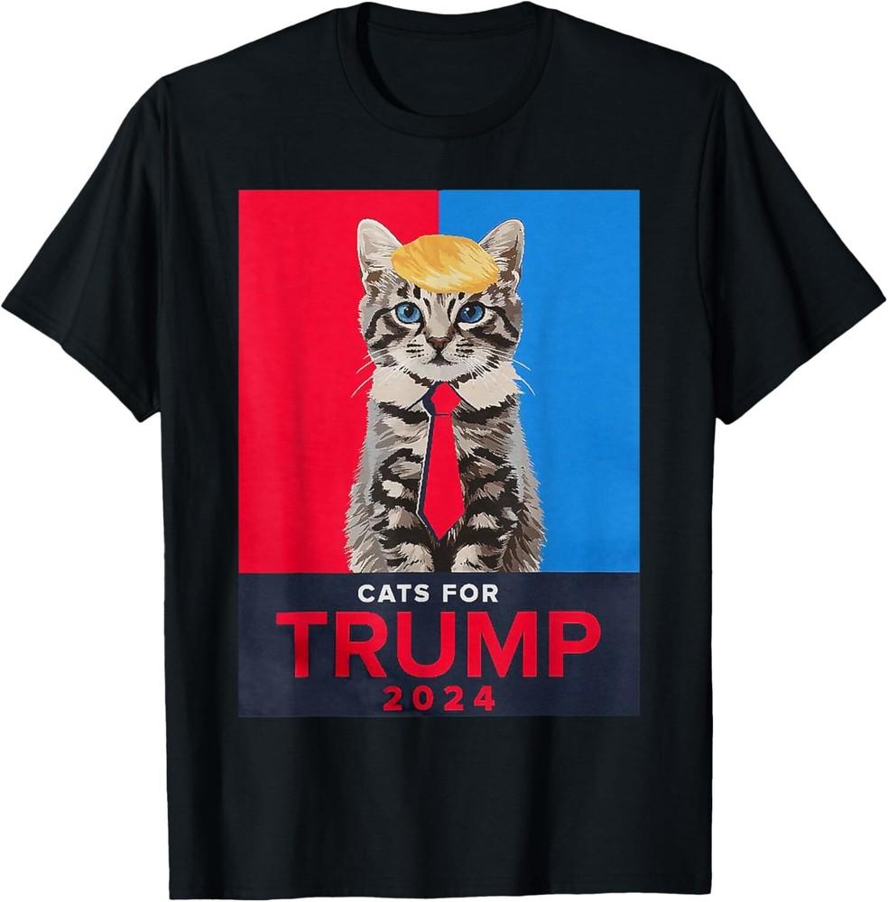 Cats For Trump 2024 Funny Tee For Vance Trump T-Shirt Unisex T-Shirt S