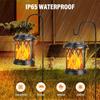Lanterne LED à Flamme Vacillante Métallique Solaire Lumière Solaire Suspendue Extérieure pour Cour Patio Jardin Décoration de Noël Robuste