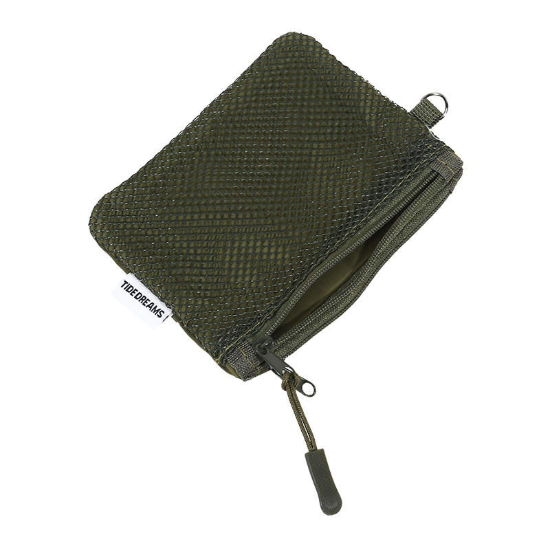 

Travel Makeup Storage Bag Mesh Coin Purse Mini Portable Double Layer Zipper Card Holder Multi-purpose Square Bags