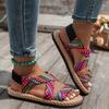 Einfache einfarbige Freizeitsandalen mit überkreuztem Riemendesign, römische Schuhe, ultraleicht und weich, mit Sohle, für Outdoor-Strand