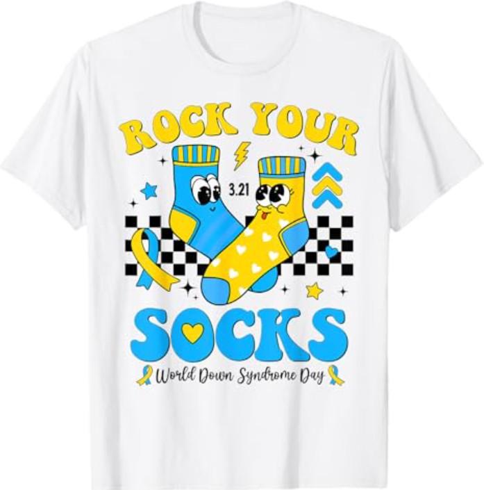 Rock Your Socks World Down Syndrome Awareness Day Women T-Shirt Unisex T-Shirt XL