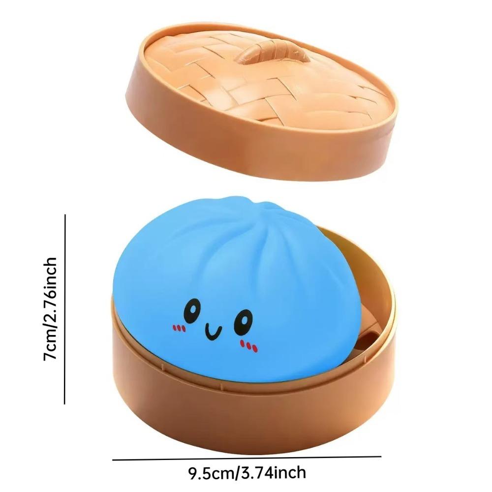 Simulation Food Dumpling Squishy Press Sphere Vivid Tactile Fidget Toy With Steamer For Stress Relief Home Desktop Decor Gift