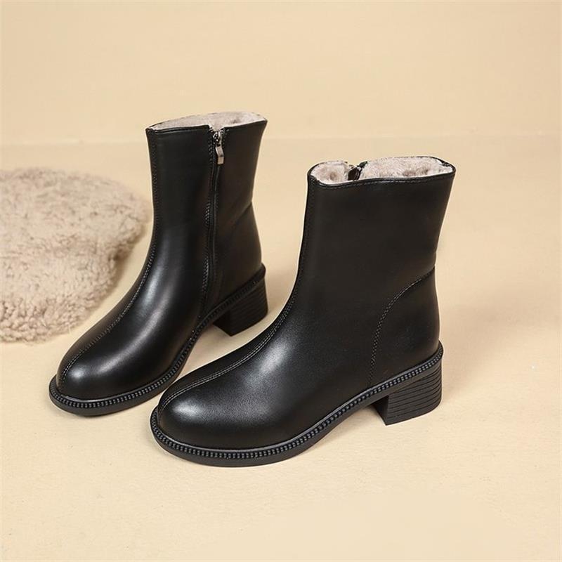 Cold-proof snow boots new winter warm short boots cotton shoes velvet thick-soled Martin boots 35