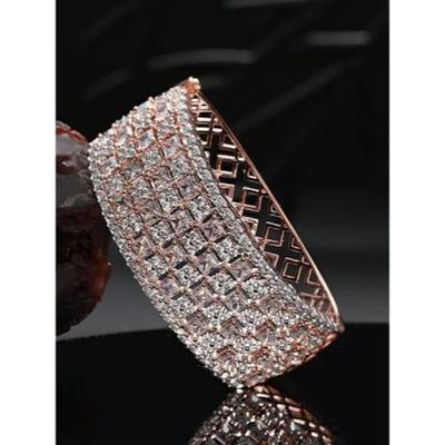 Statement Block Link AD Rose Gold-Plated Bracelet