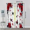2pcs, Window Curtain 2D Print Abstract Rose Design Versatile Fabric (without Rod) Art Deco Festive Ldeal for Home Decor and