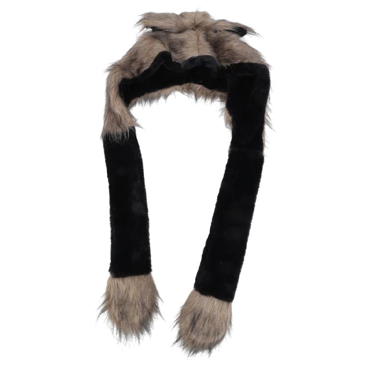 Furry Plush Winter Caps with Animal Ear Funny Ear Scarf Hat for Adult Teens Soft and Warm Thicken Trapper Hat for Outdoor