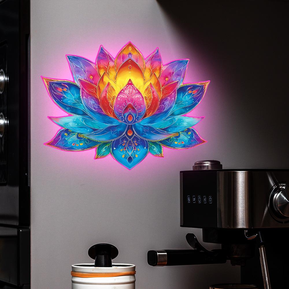 Personalized Colorful Lotus Living Room Entrance Home Wall Decoration Stickers