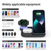 100W Fast Wireless Charger Stand 8 Lights 4 In 1 Foldable Charging Dock Station for iPhone 14 13 12 11Pro Max iWatch 8 7 AirPods